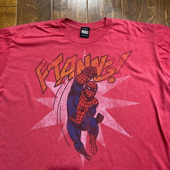 Mad Engine Marvel Spiderman Jack Kirby Art Red T-Shirt Men's Size XL - Picture 2 of 7